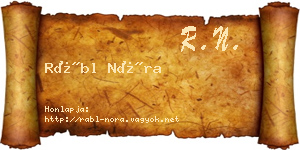 Rábl Nóra névjegykártya